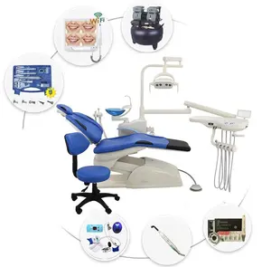 Hot Sales Complete set and Cheaper Type Dental Unit Chair with Dentist Stool scaler curing light handpiece air compressor Came