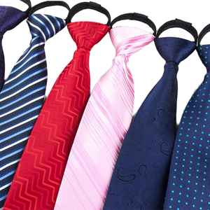 Wholesale Dot Stripe Pattern Multi Color Polyester <strong>Zipper</strong> Neckties Zip Neck <strong>Ties</strong> for Men - Product Image 2