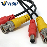 Câble de caméra Vishi BNC DC 2-en-1 OD2.8 15m, câble vidéo analogique HD AHD intégré pour la surveillance CCTV
