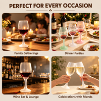 Verre à vin en silicone incassable en gros, gobelet de voyage réutilisable pour événements en plein air