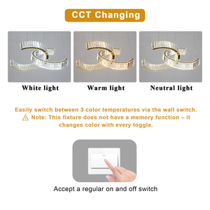 <strong>UK</strong> Warehouse Dropping Minimalist Apartment Living Room Crystal LED <strong>Chandelier</strong> Pendant Lamp <strong>Gold</strong> Finish Dimmable 2-Year Warranty - Product Image 3