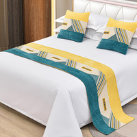 Chemins de lit et oreillers assortis colorés personnalisés grande taille étoiles lit d'hôtel jetés écharpe impression polyester chemin de lit vente en gros