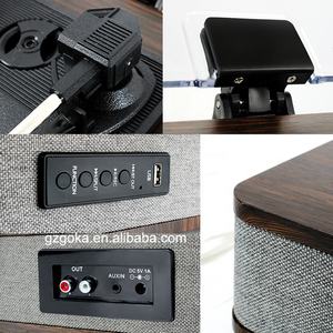 TOCADISCOS de <span class=keywords><strong>audio</strong></span> 6 en 1, tocadiscos de vinilo, tocadiscos LP y gramófono con enlace de PC/reproductor de discos de 3 velocidades, diseño clásico Vintage - Product Image 6