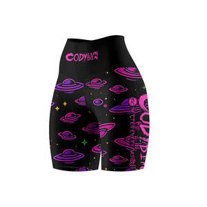 Conjunto de Yoga para Mujer al por Mayor, Camiseta de Manga Corta y Pantalones Cortos/Leggings, Estampado Digital, Spandex/Poliéster, Transpirable, Anti-UV UPF50+ - Product Image 4