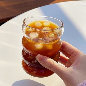 Unregelmäßige handgemachte Klarglas Tasse 350ml Kaffeetasse Nettes Fett Speziell geformte klare Tassen Milch und Bier Getränke becher - Product Image 4