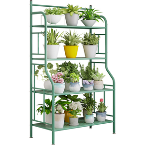 Support de rangement pour plantes à 4 niveaux en métal, <span class=keywords><strong>étagère</strong></span> de présentation pour pots de fleurs, accessoires de jardinage - Product Image 1