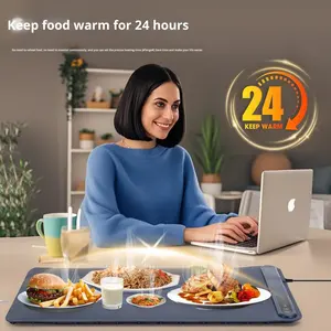 Voedselverwarmingsmat van siliconen, elektrische verwarmingsplaat, opvouwbaar ontwerp, temperatuurregeling, huishoudelijk, energiezuinig. - Product Image 2