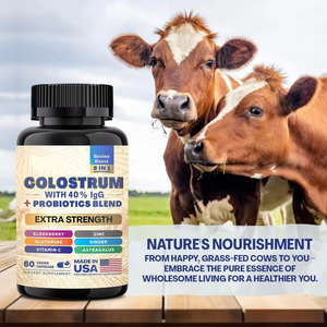 VitaHall High Quality Bovine <strong>Colostrum</strong> <strong>Capsules</strong> with Probiotics for Gut Health Support-Adult Use 60 <strong>Capsules</strong> - Product Image 6