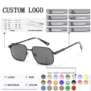 Lunettes de soleil personnalisées avec monture en métal, verres polarisés TAC, protection UV, monture intégrale, unisexe, pour les voyages et la plage - Product Image 1