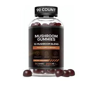 Wholesale Quality Mushroom Gummies With Naturally Raspberry Flavored And Nourishing Health Gummies Mushroom Gummies Supplement