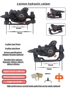 Fabricante de frenos CORERIDE, gran oferta, frenos hidráulicos para bicicleta eléctrica, freno de disco delantero y trasero hidráulico, contiene Rotor de palanca de pinza - Product Image 4