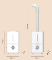 Commerciële fruit- en groente ultrasone luchtbevochtiger, grote mist, 6L capaciteit, staande en bureau-model.