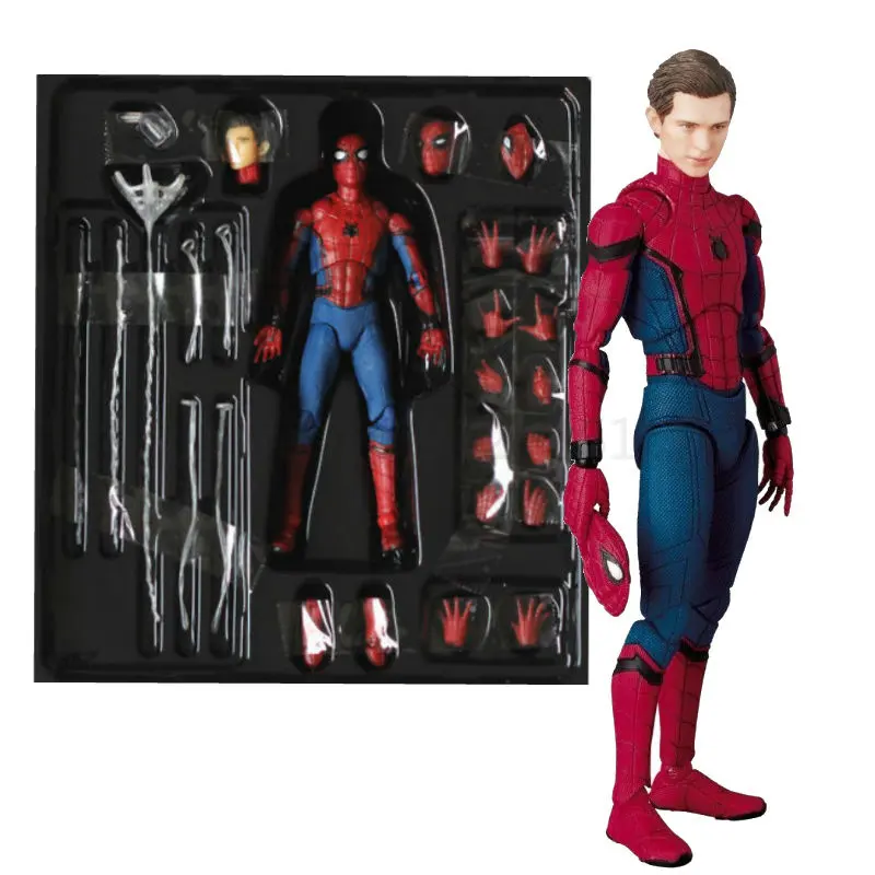 OEM 15CM Spider Man Toys Tom Holland PVC Action Figure Statue Can Change Spiderman