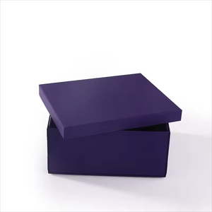 กล่องกระดาษพับพิมพ์ลายนูนเคลือบเงาสำหรับรีไซเคิลสีม่วงออกแบบได้เองพร้อมฝาแยก - Product Image 4