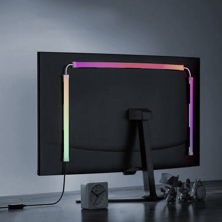 RGB LED Light Strings-Silicone Smart Strip Lights IP44 Rating App FCC Certified Computer Gaming Desk Wall Decor TV Backlight