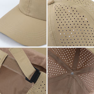 หมวกใส่ได้ทั้งชายและหญิงผ้าโพลีเอสเตอร์แห้งเร็วกันน้ำมีรูเลเซอร์ - Product Image 3