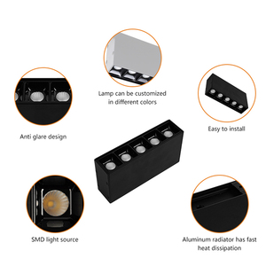 Lámpara de Techo <span class=keywords><strong>LED</strong></span> Lineal Empotrada en <span class=keywords><strong>Superficie</strong></span>, Moderna, Comercial, Negra, para Interiores, en Oferta - Product Image 2