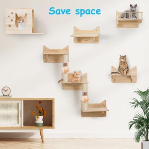 Escalera para Gatos, Estante para Rascarse, Riel para Trepar, Muebles para Mascotas, Estantes de Pared para Gatos - Product Image 6