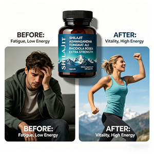 Cápsulas OEM Premium Extra Strength de Shilajit, Ashwagandha, Tongkat Ali y Rhodiola Rosea, Mezcla Herbal Natural, <span class=keywords><strong>Adaptógeno</strong></span> Energético e Inmunitario - Product Image 2