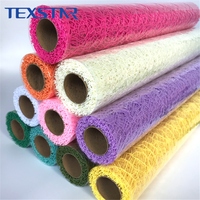 Tissu en filet style gros pour emballage de bouquets floraux, papier cadeau décoratif pour fleurs