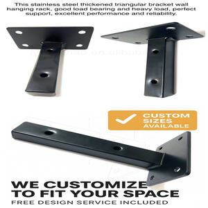 Ripiano resistente staffe saldate a parete supporto con angoli arrotondati | Finitura nera resistente al calore - Product Image 4