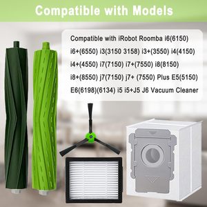 Pour aspirateur robot <span class=keywords><strong>iRobot</strong></span> Roomba I3 I3+ I7 I7+ I4 I6 I6+i8 I8+ : 2 brosses rotatives, 8 filtres, 8 brosses latérales et 8 sacs - Product Image 2