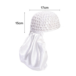 Gorro de <span class=keywords><strong>dormir</strong></span> y ducha elástico ajustable de ganchillo para rizos, estilo europeo y americano - Product Image 5