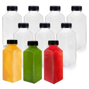 Bouteilles d'emballage de boisson en plastique <span class=keywords><strong>PET</strong></span> carrées de 12oz 16oz 500ml pour jus bon marché et écologiques - Product Image 1