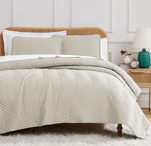 Juego <span class=keywords><strong>de</strong></span> <span class=keywords><strong>colchas</strong></span> <span class=keywords><strong>de</strong></span> <span class=keywords><strong>cama</strong></span> king white, cubiertas acolchadas <span class=keywords><strong>de</strong></span> mezcla <span class=keywords><strong>de</strong></span> poliéster ligeras e impermeables, ultrasónicas, <span class=keywords><strong>baratas</strong></span>, chinas - Product Image 3