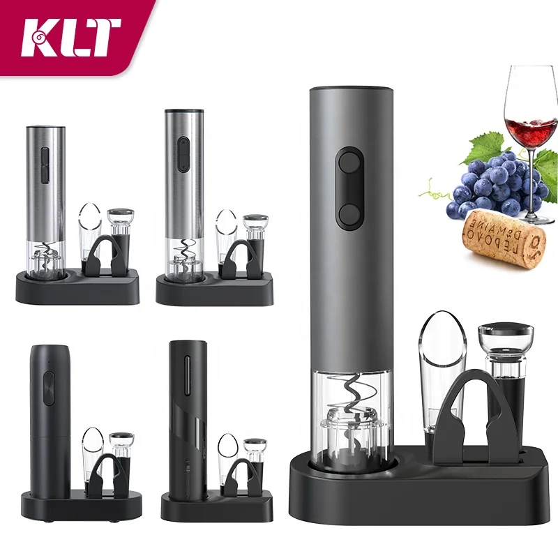 Professional Manufacturer Stainless Steel Electric Corkscrew Wine Bottle Opener Set