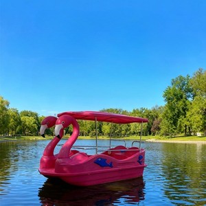 <span class=keywords><strong>Bateau</strong></span> à pédales Flamingo <span class=keywords><strong>rose</strong></span> pour 4 personnes avec toit pare-soleil imperméable, électrique et à pédales, <span class=keywords><strong>bateau</strong></span> de fête pour parc aquatique - Product Image 4