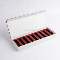 Kit de lèvres personnalisé, emballage de gloss à lèvres, boîte cadeau en papier magnétique rouge pour ensemble de vernis à ongles et kit de découverte de parfums