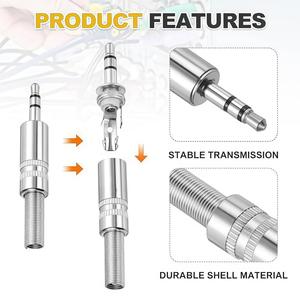 Conector de audio de 3.5mm con 3 pines en ángulo recto para uso con auriculares estéreo. - Product Image 4