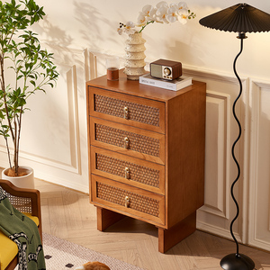 Cómoda de Madera Maciza Moderna de Lujo al por Mayor, Hecha a Mano, Estilo Antiguo, con 4 Cajones, Mueble de Almacenamiento para el Hogar, Dormitorio, Sala de Estar - Product Image 2