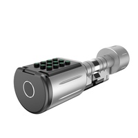 Alexa Tuya Ttlock IP66 Cerraduras de puerta de cilindro inteligentes a prueba de agua para puerta de vidrio de acero de madera Tarjeta de memoria Datos Conectividad Wi-Fi
