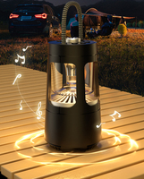 Lampu LED Portabel untuk Berkemah di Luar Ruangan, Dapat Disesuaikan, Kuat, Tahan Air IPX5, Nirkabel, Speaker Bluetooth 10W