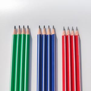 Crayons d'étudiant 7,5 pouces OEM fabriqués sur mesure avec logo/emballage rayé 2B/HB, gomme, crayon noir en <span class=keywords><strong>plastique</strong></span>, papeterie pour enfants - Product Image 2