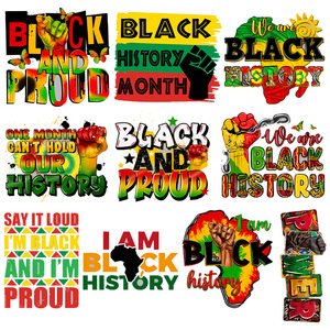 Toppe personalizzate per il mese della storia nera in ferro su trasferimento DTF adesivi per trasferimenti termici pronti a premere per abbigliamento con cappuccio T-Shirt - Product Image 5