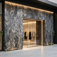 Panel Decorativo Dorado, Resistente al Agua y al Fuego, Apto para Ingeniería Comercial, Vestíbulos de Hoteles, Cafeterías, Decoración de Paredes Exteriores