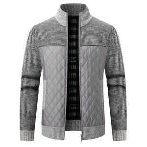 Vestes en tricot chaudes d'hiver pour hommes RUIQUWIN, manches longues, couleur contrastée, vêtements décontractés, col montant, fermeture éclair, cardigan, pulls - Product Image 4