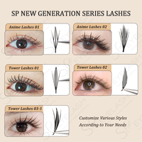 Éventails de Volume Préfabriqués SP EYELASH Spire Comic Super Doux C D Éventails Promade Anime Spire Extensions de Cils Plateaux Éventails de Volume Préfabriqués Mega