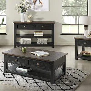 Perfekte Wahl Wohnzimmer möbel Multifunktion aler Tea Center Tisch Holz Holz und Eisen Holz gebogener Couch tisch