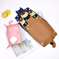 D6098 Plateau de rangement en cuir en forme de chat pour bijoux, clés, portefeuille, pièces de monnaie, plateau de voyage, organisateur de bureau