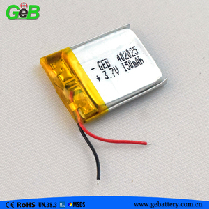 Rechargeable <span class=keywords><strong>3</strong></span>,7 V 150 mAh 402025 lithium-ion polymer LiPo battery - Product Image 3