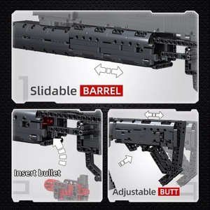 Mould King 14014 Pistola de <span class=keywords><strong>Granadas</strong></span>, Bloques de Construcción, Modelo de Arma, Ladrillos de Ensamblaje, Pistola de Juguete, Bloques - Product Image 3