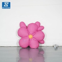 Combinaison de fleurs gonflables roses pour la décoration extérieure des centres commerciaux et des marchés
