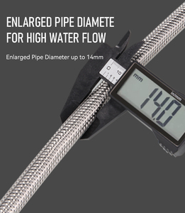 خرطوم حمام مرن من الفولاذ المقاوم للصدأ المضفر مع أنبوب داخلي من <span class=keywords><strong>EPDM</strong></span> من FANSKI، قطر 1/2 بوصة، ضغط 10 بار، درجة حرارة قصوى 90 درجة، خرطوم سباكة - Product Image 6