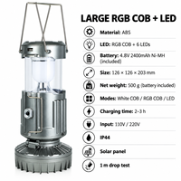 Lanterne de camping LED portable, lumière d'urgence extérieure, lanterne rechargeable pour la randonnée et la pêche