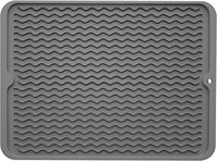 Tapis de séchage de vaisselle en silicone à texture ondulée, résistant à la chaleur, antidérapant, protège-plan de travail de cuisine