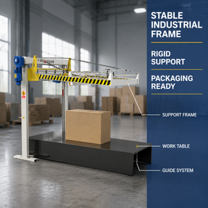 Équipement de lamination de palettes robuste avec convoyage, positionnement et emballage sous film intégrés pour ligne de palettisation de marchandises en vrac - Product Image 3